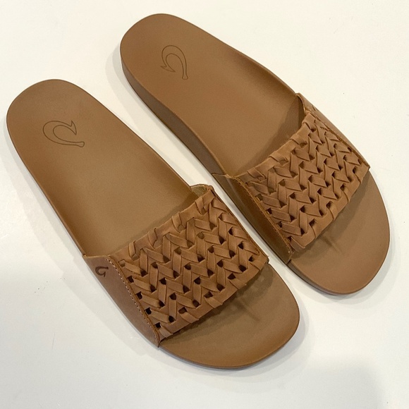 OluKai Kamala Leather Upper Slide Size 9 - Picture 1 of 4
